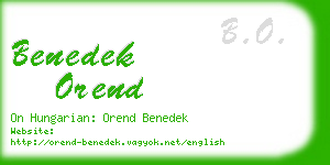 benedek orend business card
